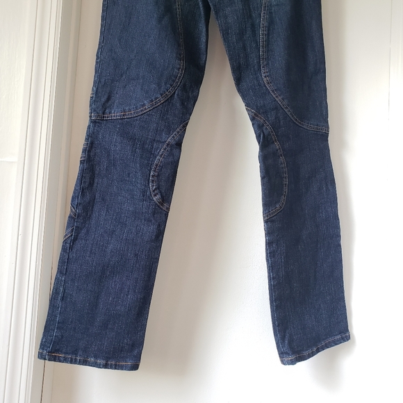 Azzure blue jeans with gold contrast stitch design - Picture 11 of 16